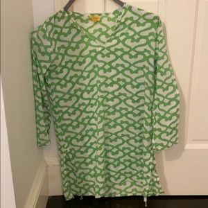 Roberta Roller Rabbit, Green and White Tunic